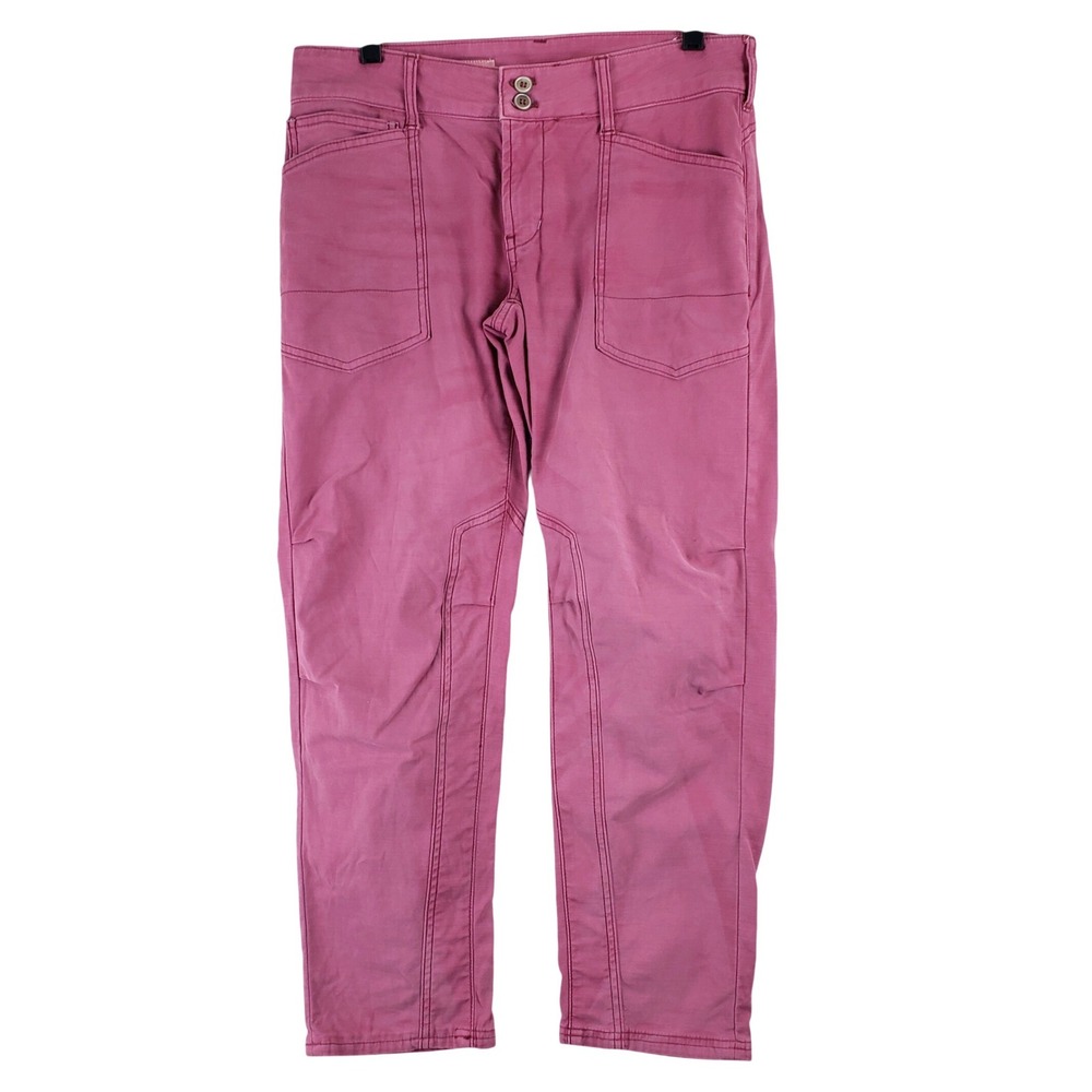 Pilcro Anthropologie Utility Pants Womens 28 Petite Pink Stretch Cargo Casual